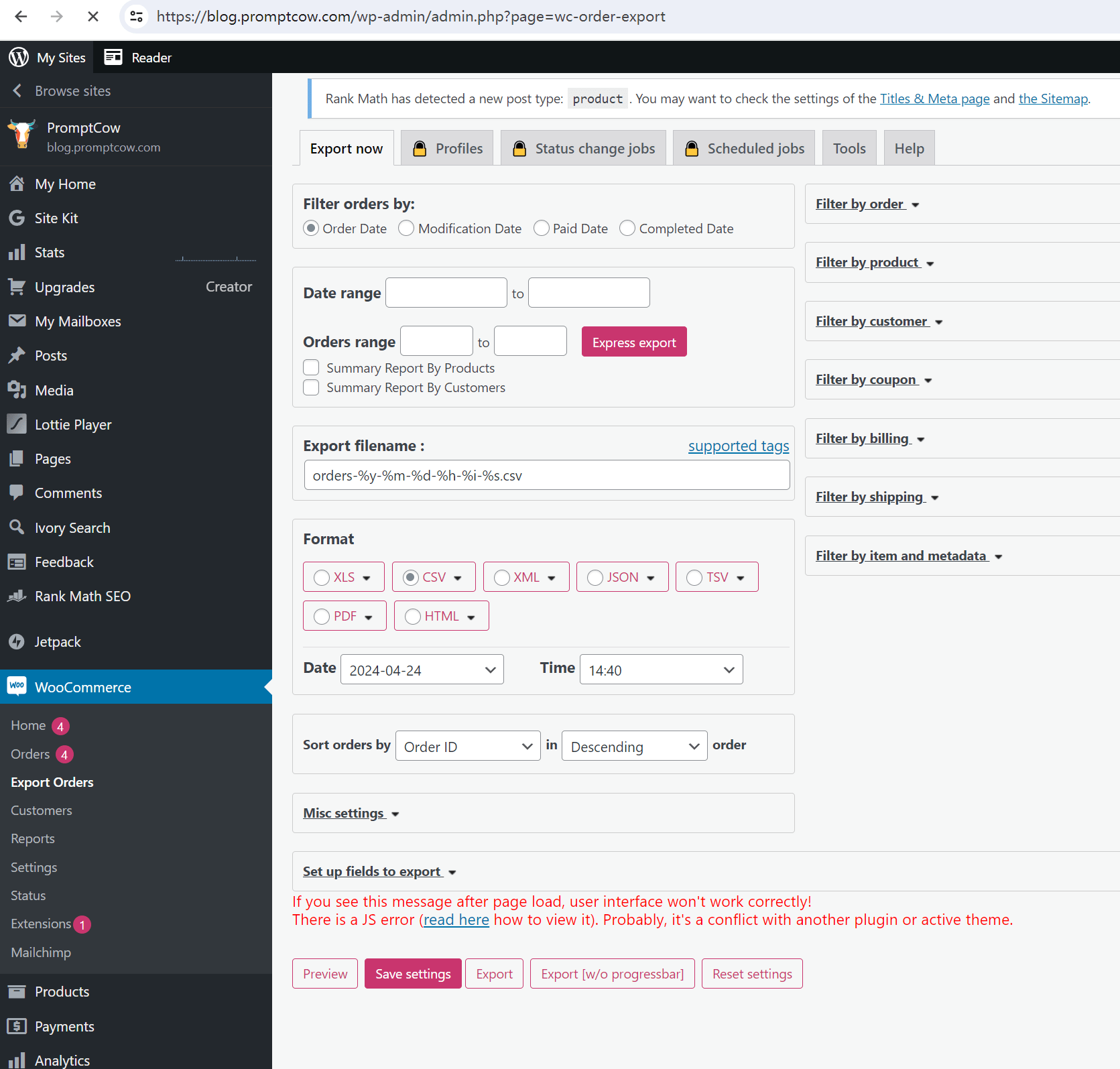 Import WooCommerce Orders to DropShipCN.com Step2
